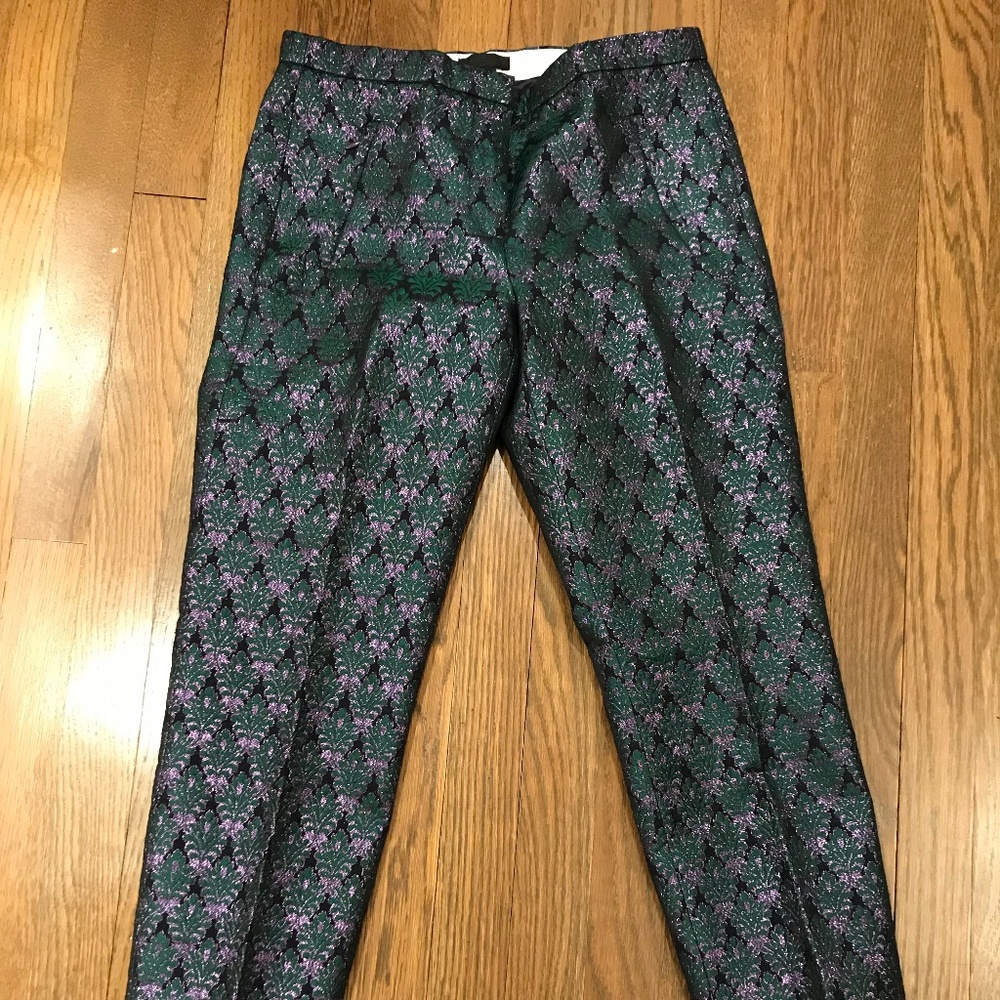 J. Crew Collection Metallic Jacquard Pants